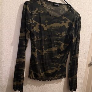 Forever 21 Camouflage Long Sleeve Top
